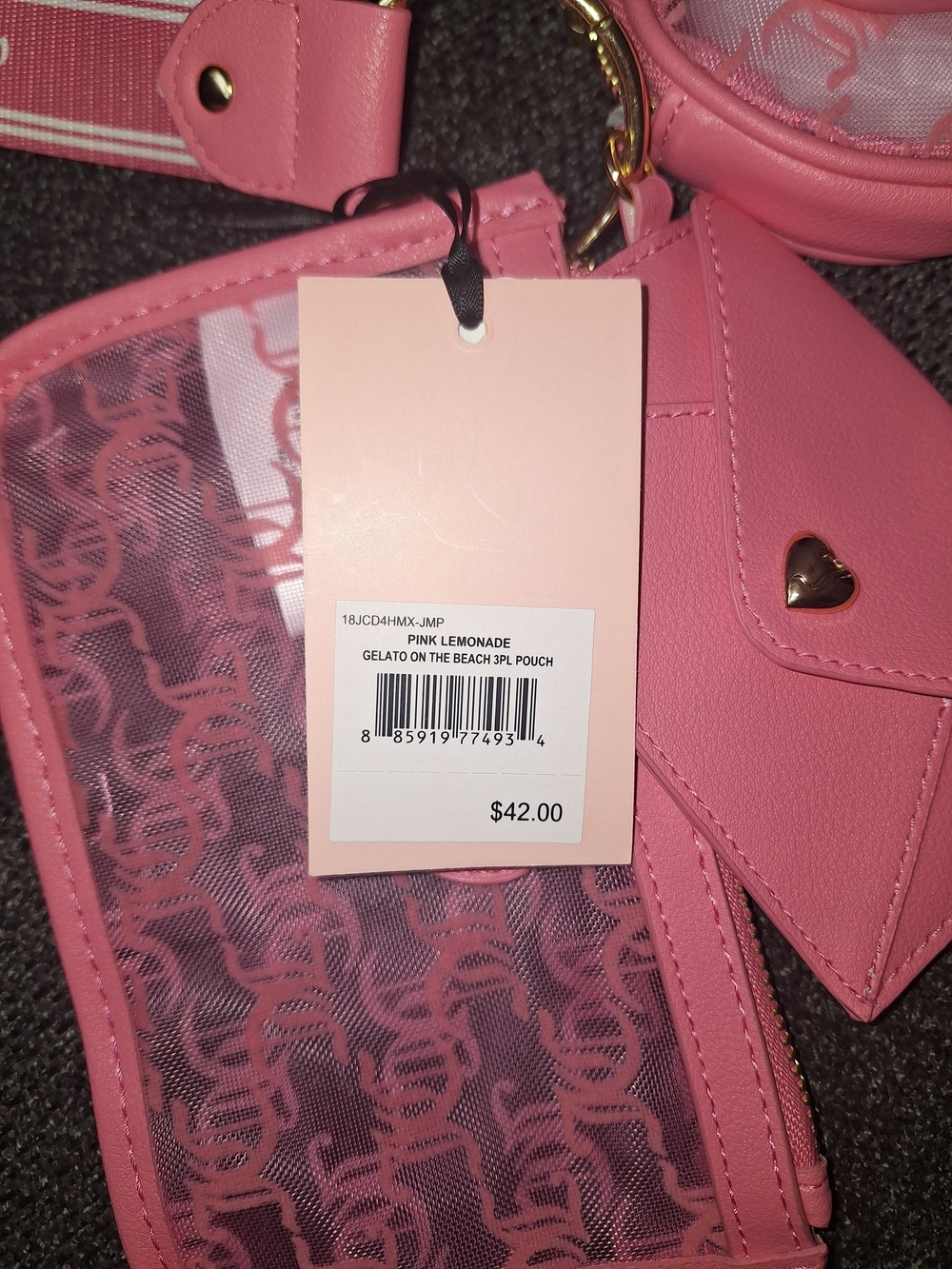 EXCLUSIVE Juicy Couture Pink Heart Accent Keychain Wallet Trio - Picture 4 of 8